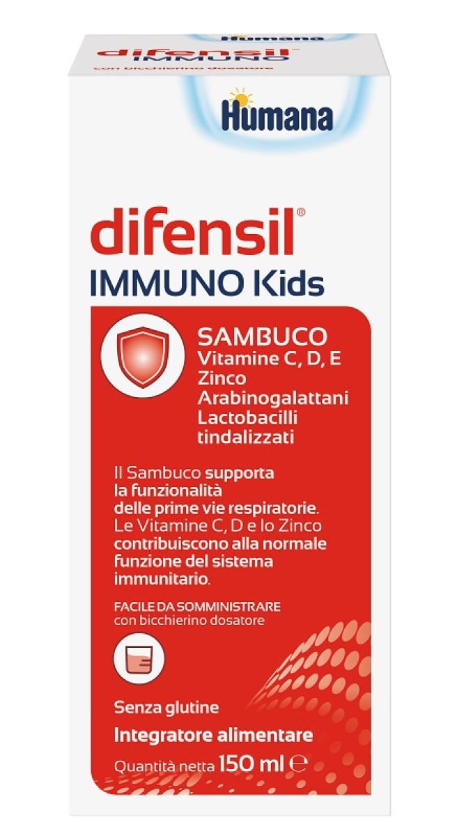 Compra Online Difensil immuno kids integratore difese immunitarie bambini con vitamine c, d, e, zinco e sambuco 150 ml e Trova il miglior prezzo