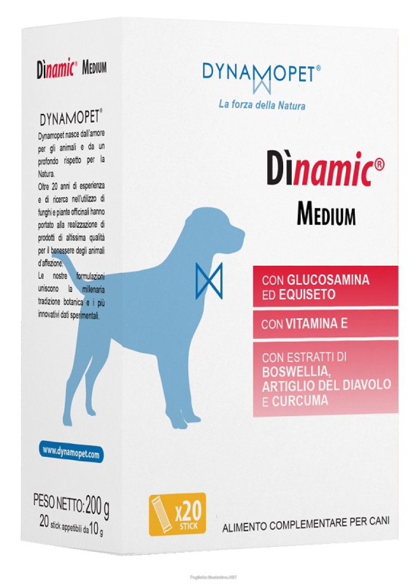 Compra Online dìnamic medium mangime complementare per il supporto articolare del cane grande 20 stick medio da 10 grammi e Trova il miglior prezzo