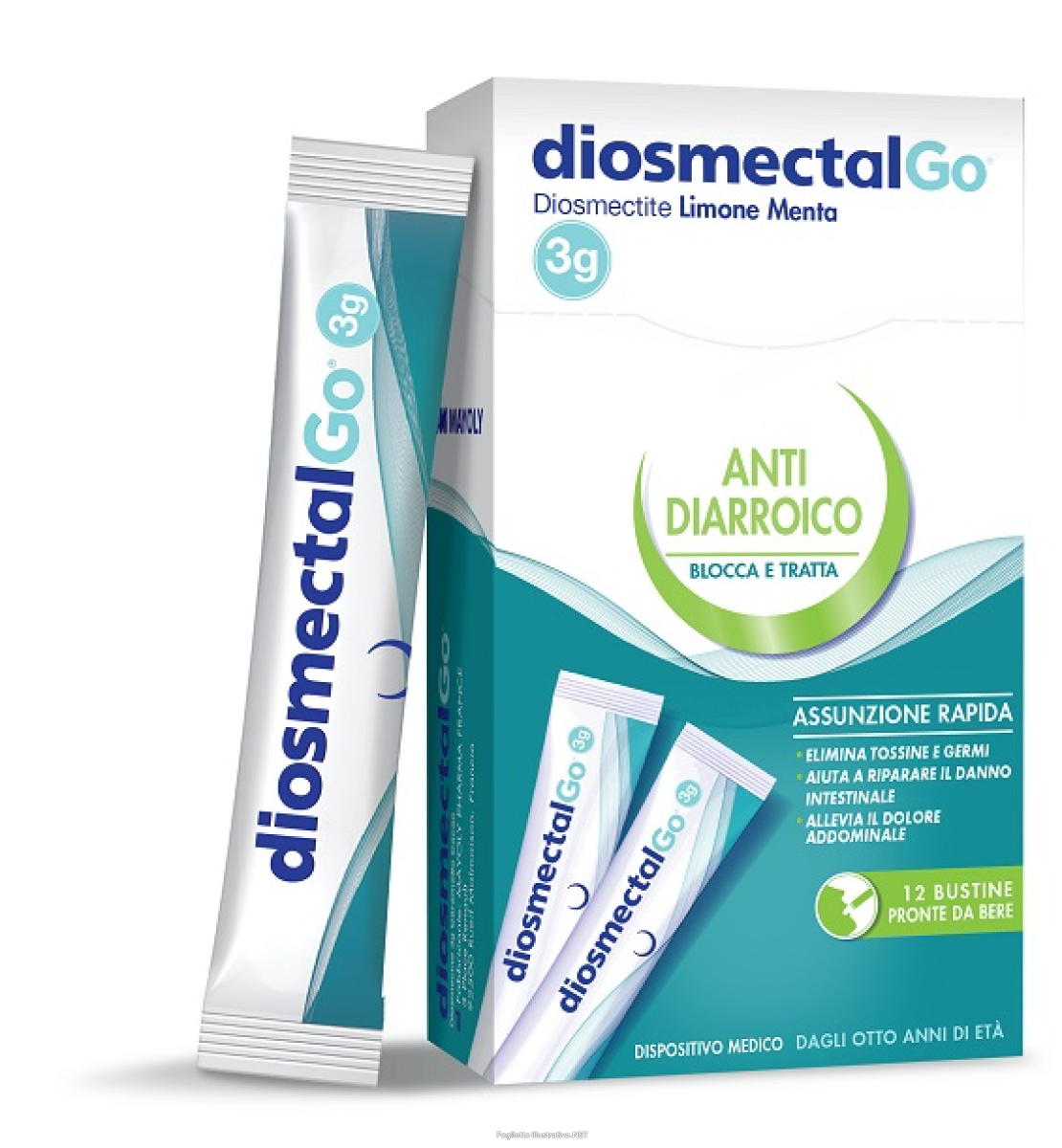 Compra Online diosmectalgo diosmectite limone menta antidiarroico 12 bustine pronte da bere e Trova il miglior prezzo