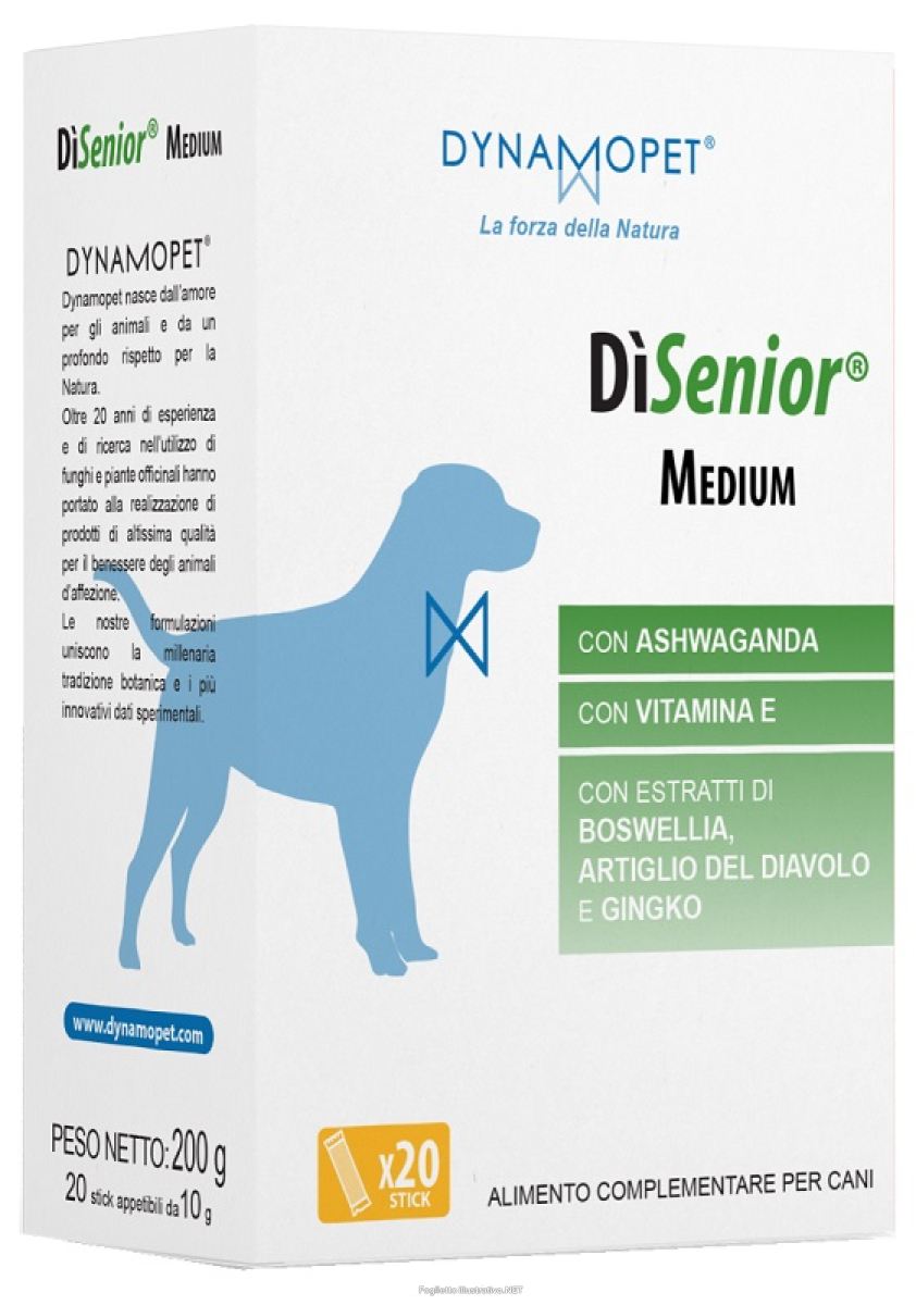 Compra Online dìsenior medium mangime complementare per il supporto cognitivo e il benessere del cane anziano 20 stick da 10 grammi e Trova il miglior prezzo