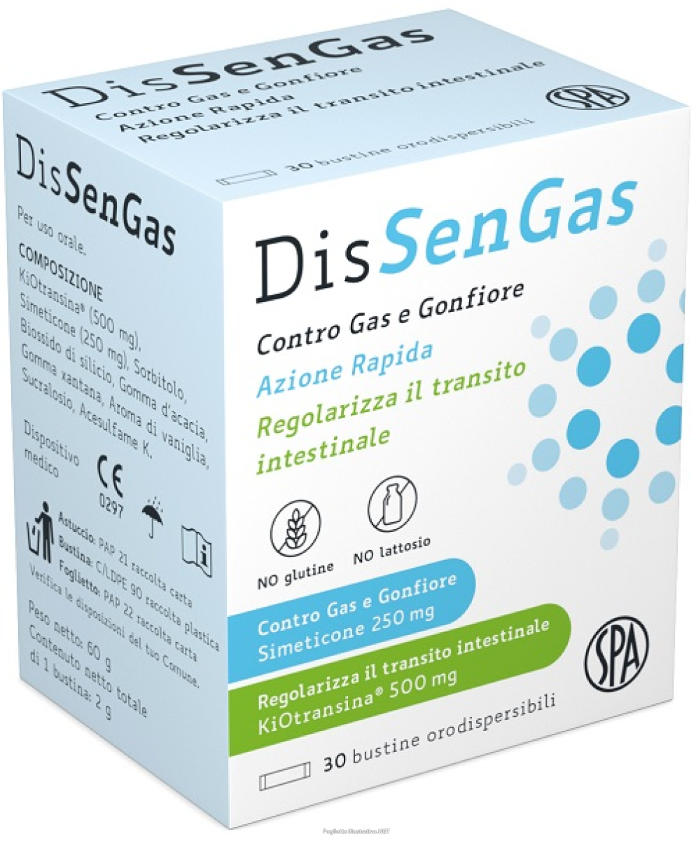 Compra Online dissengas azione contro gas e gonfiore regolarizza il transito intestinale 30 bustine orodispersibili e Trova il miglior prezzo