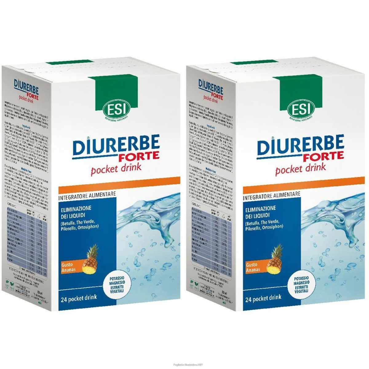 Compra Online diurerbe forte pocket drink ananas set da 2 2x480 ml soluzione bevibil e Trova il miglior prezzo