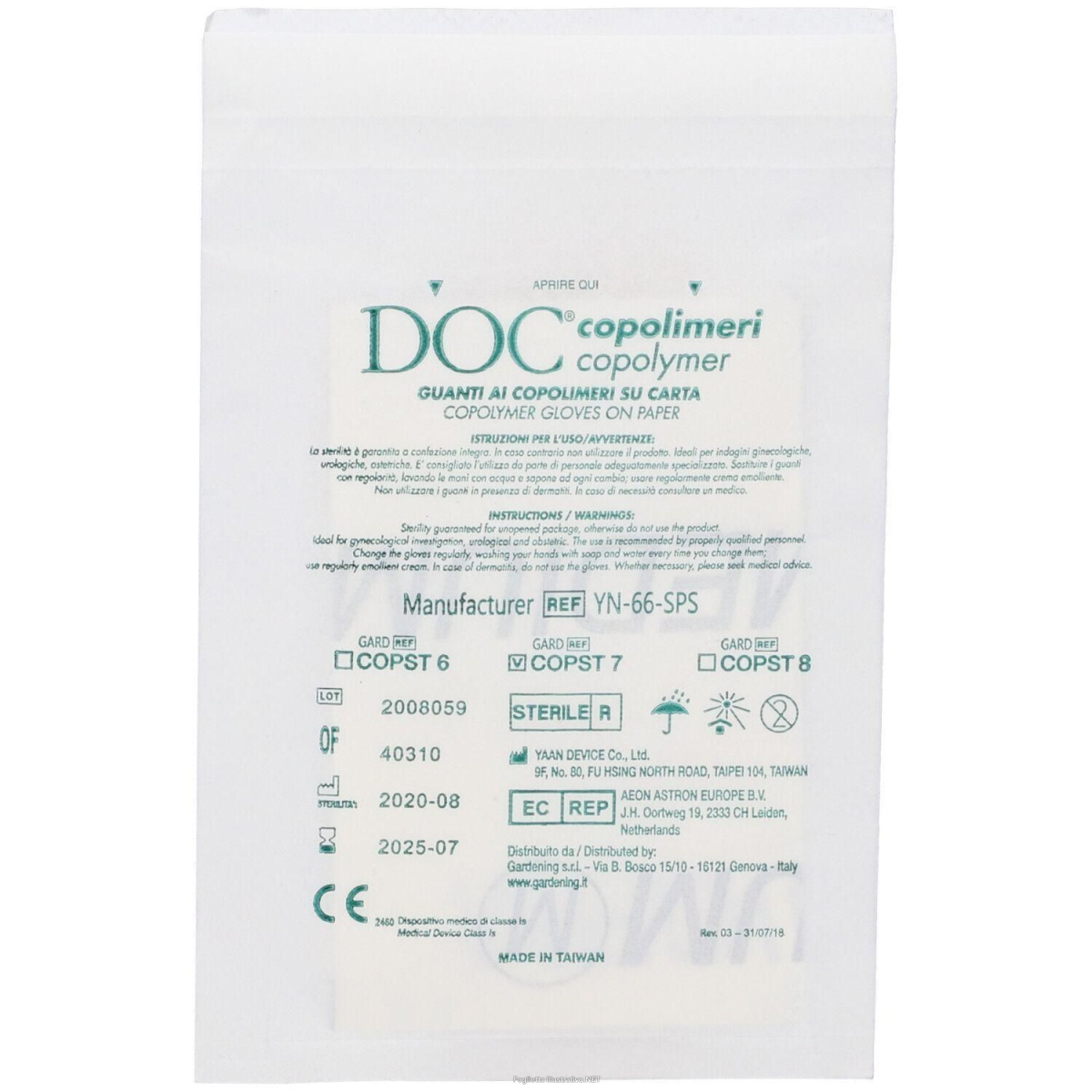 Compra Online doc guanto monouso plastica sterile 1 8x1 pz guanti e Trova il miglior prezzo