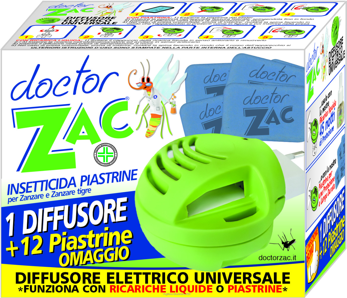 Compra Online doctor zac, insetticida, 1 diffusore + 12 piastrine omaggio e Trova il miglior prezzo