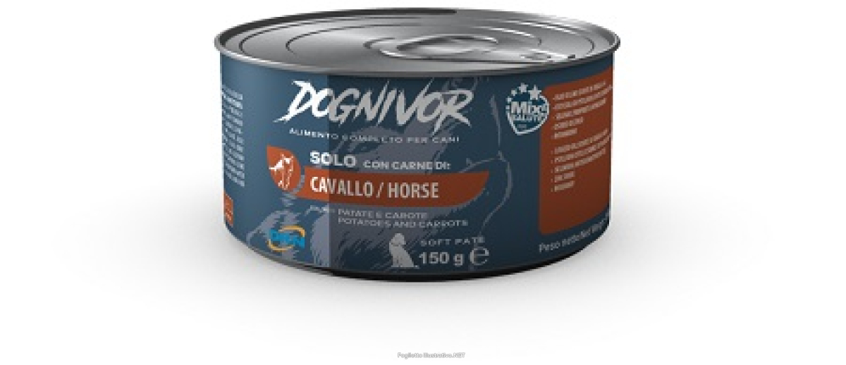 Compra Online dognivor cibo umido con cavallo patate e carote per cani adulti scatoletta 150g nextmune e Trova il miglior prezzo