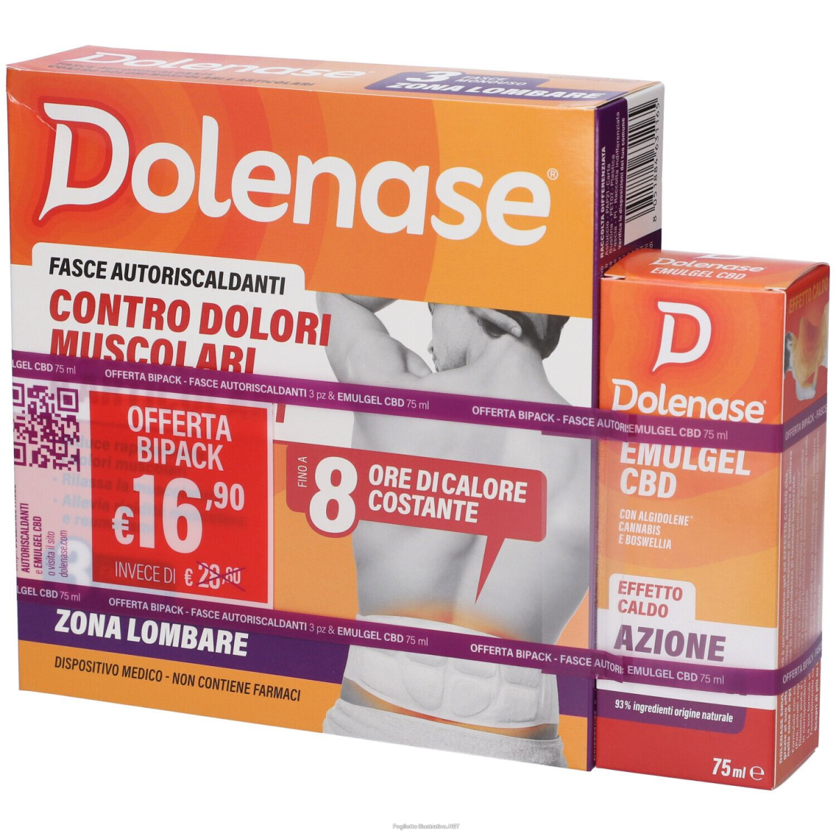 Compra Online dolenase fasce autoriscaldanti + emulgel cbd 1 pz set e Trova il miglior prezzo