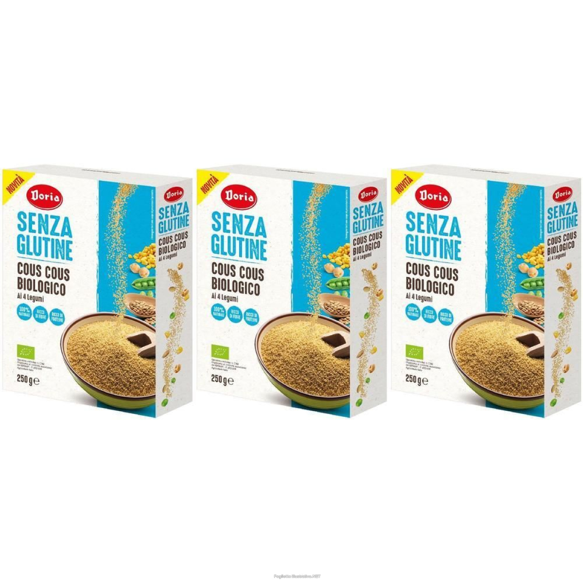 Compra Online doria cous bio 4 legumi 3x250 g e Trova il miglior prezzo