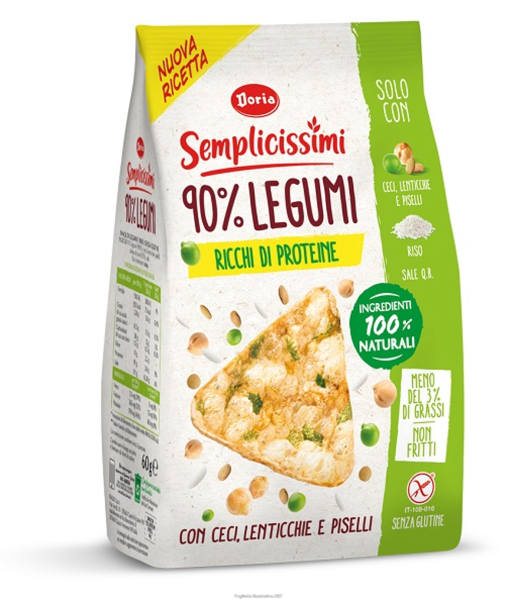 Compra Online doria semplicissimi snack 90% legumi ceci, lenticchie e piselli 60 g e Trova il miglior prezzo