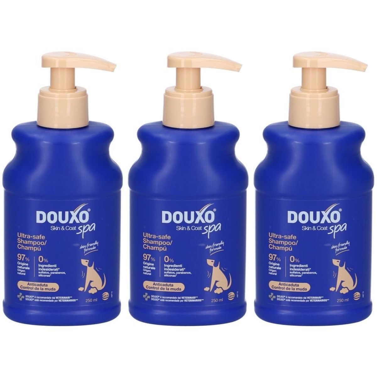 Compra Online Douxo spa shampoo anticaduta per cani 3x250 ml e Trova il miglior prezzo