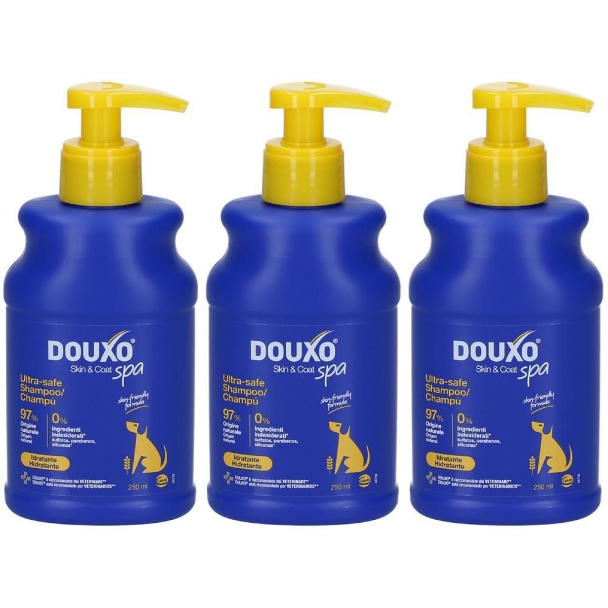 Compra Online Douxo spa shampoo idratante per cani 3x250 ml e Trova il miglior prezzo