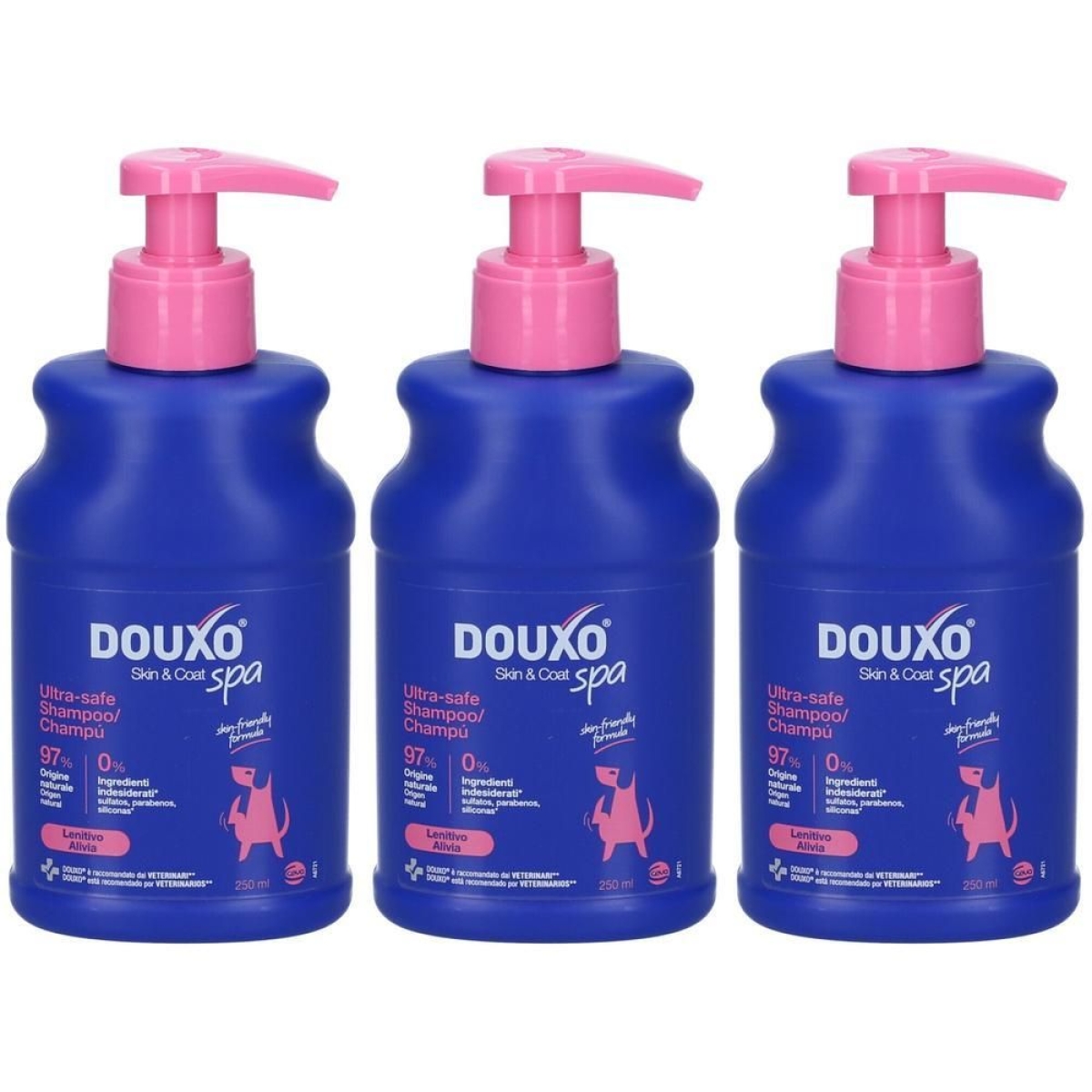 Compra Online Douxo spa shampoo lenitivo per cani 3x250 ml e Trova il miglior prezzo