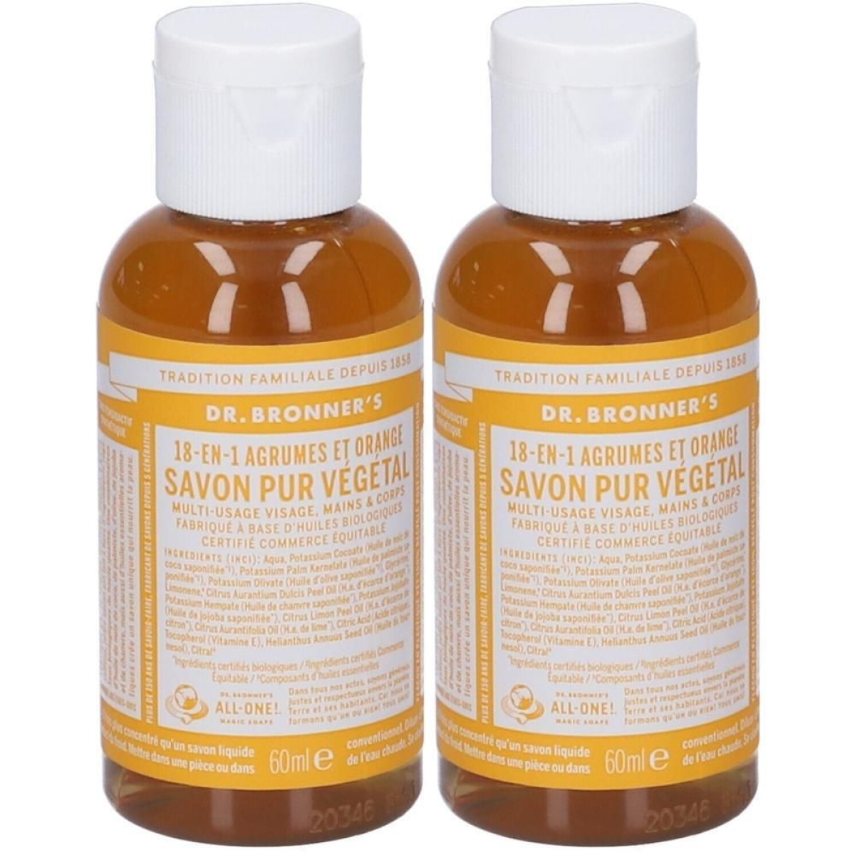 Compra Online Dr. bronner’s sapone liquido 18-in-1 agli agrumi 60 ml 2x60 e Trova il miglior prezzo