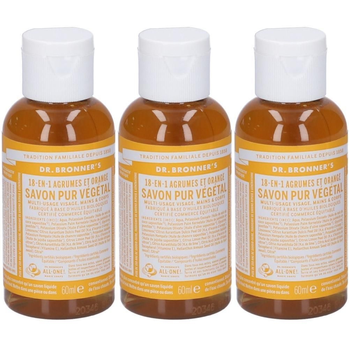 Compra Online Dr. bronner’s sapone liquido 18-in-1 agli agrumi 60 ml 3x60 e Trova il miglior prezzo