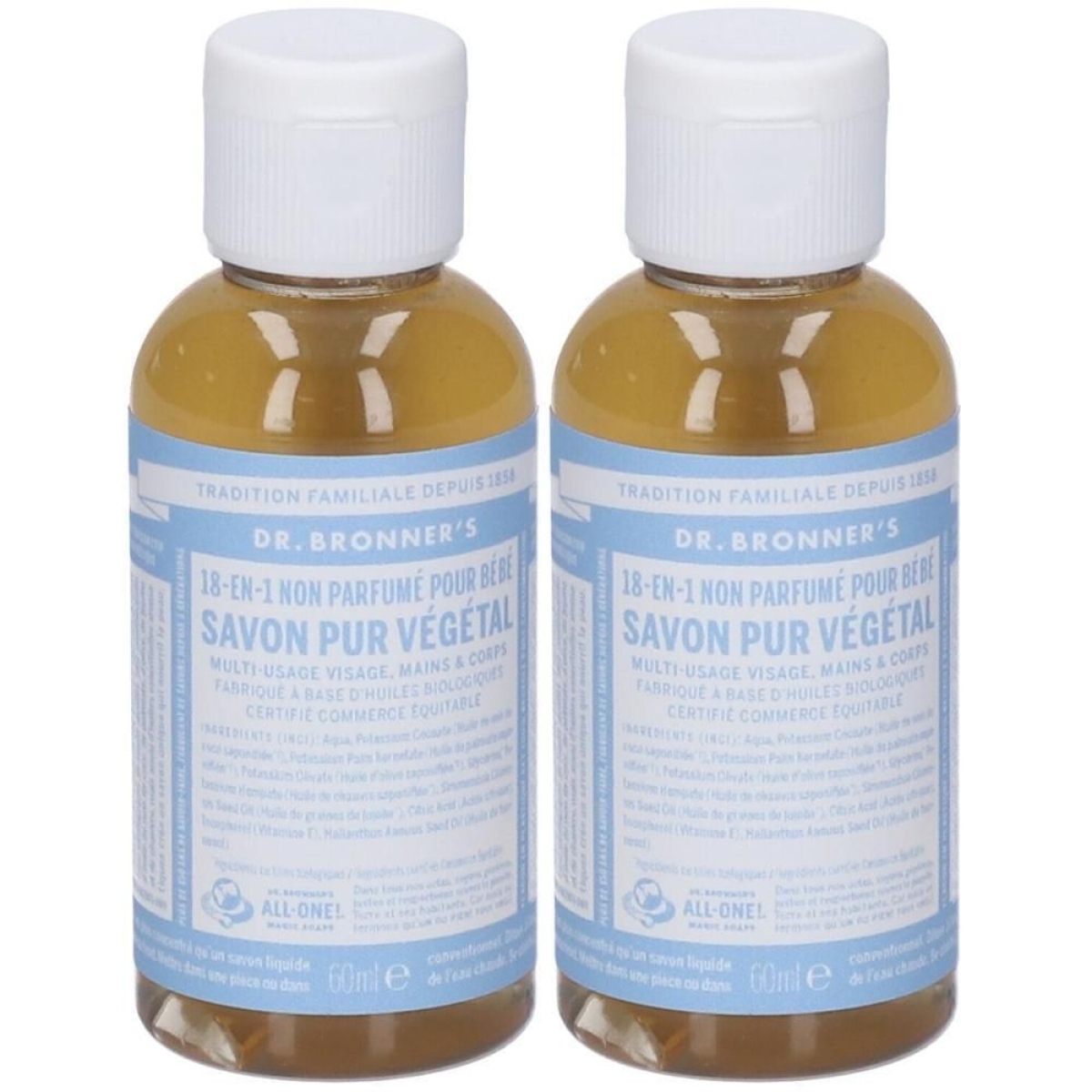 Compra Online Dr. bronner’s sapone liquido 18-in-1 baby unscented 60 ml 2x60 e Trova il miglior prezzo