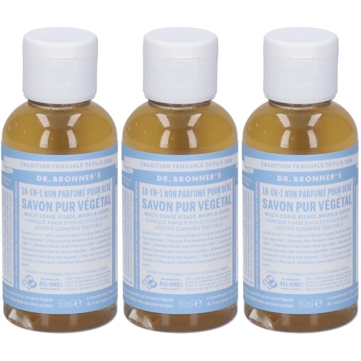 Compra Online Dr. bronner’s sapone liquido 18-in-1 baby unscented 60 ml 3x60 e Trova il miglior prezzo