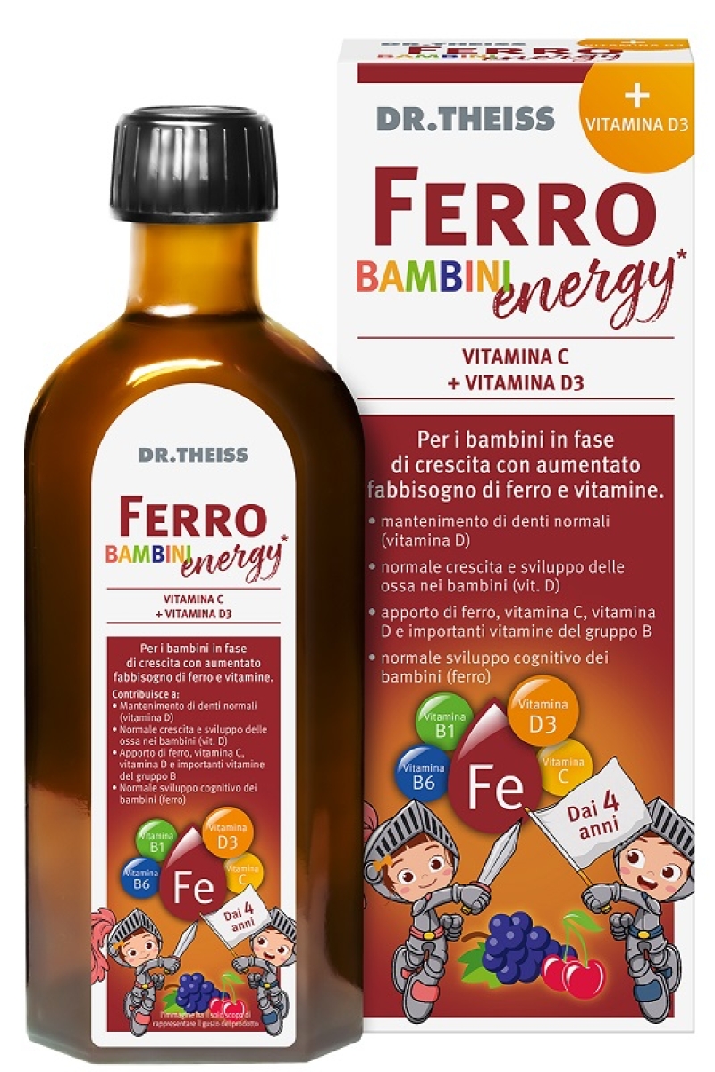 Compra Online Dr theiss ferro bambini energy 250 ml gusto uva e ciliegia con edulcorante e Trova il miglior prezzo