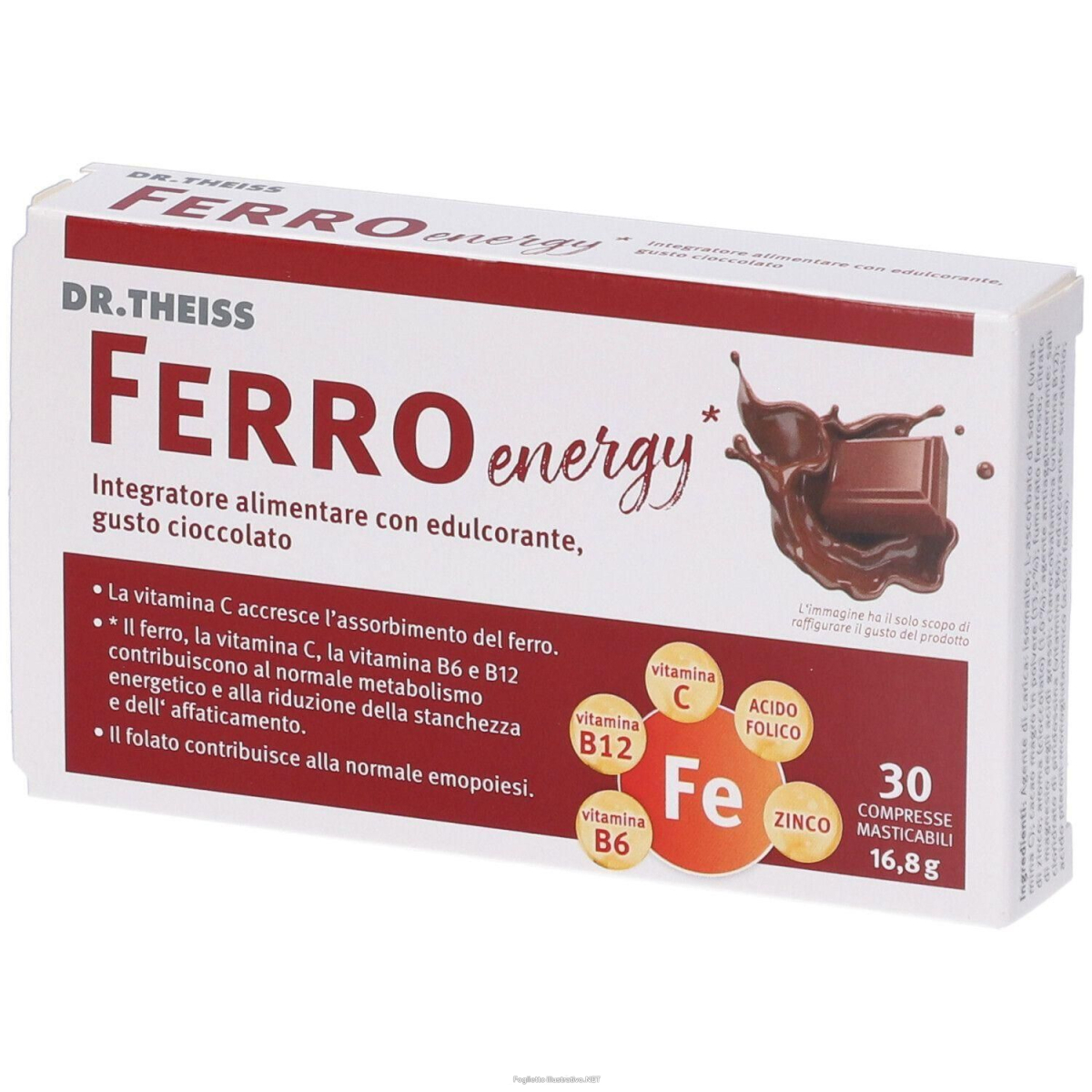 Compra Online dr. theiss ferro energy compresse masticabili gusto cioccolato 4x16,8 e Trova il miglior prezzo
