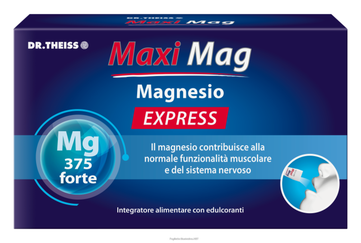Compra Online dr. theiss maxi mag express - integratore di magnesio per l'affaticamento muscolare, 14 stick e Trova il miglior prezzo