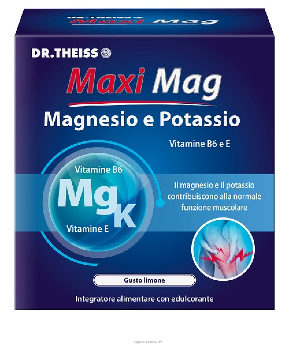 Compra Online dr.theiss maxi mag magnesio e potassio integratore per il reintegro di sali minerali gusto limone 20 bustine e Trova il miglior prezzo
