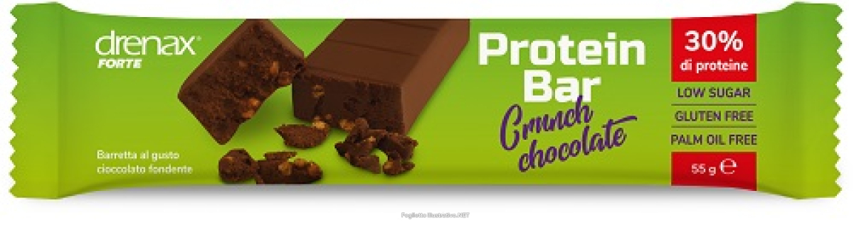 Compra Online drenax forte crunch chocolate barretta proteica al gusto di cioccolato fondente 55 grammi e Trova il miglior prezzo