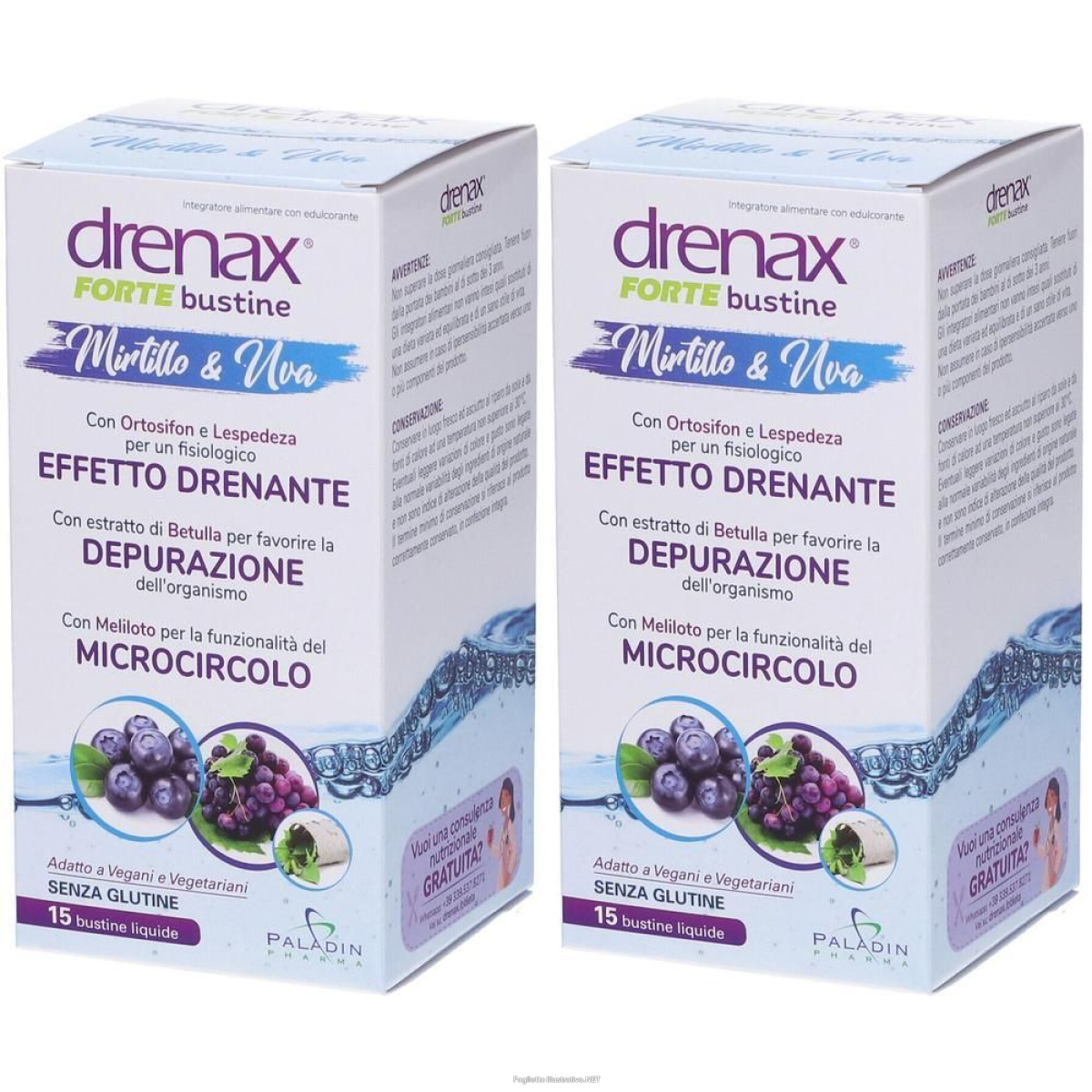 Compra Online drenax forte mirtillo e uva 15 bustine 2x15x15 ml bustina e Trova il miglior prezzo