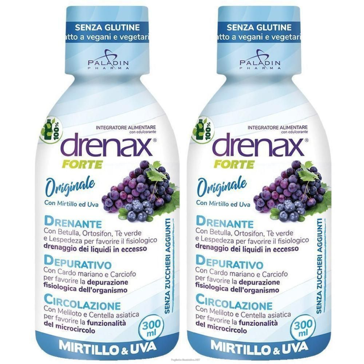 Compra Online drenax forte originale con mirtillo e uva 300 ml 2x300 ml soluzione or e Trova il miglior prezzo