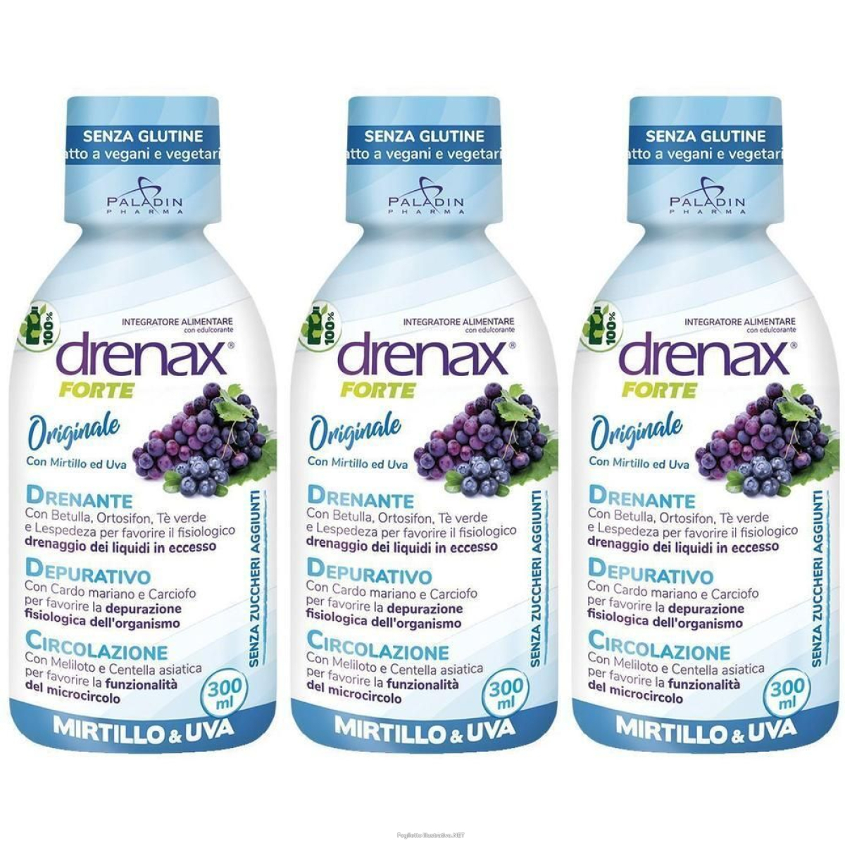Compra Online drenax forte originale con mirtillo e uva 300 ml 3x300 ml soluzione or e Trova il miglior prezzo