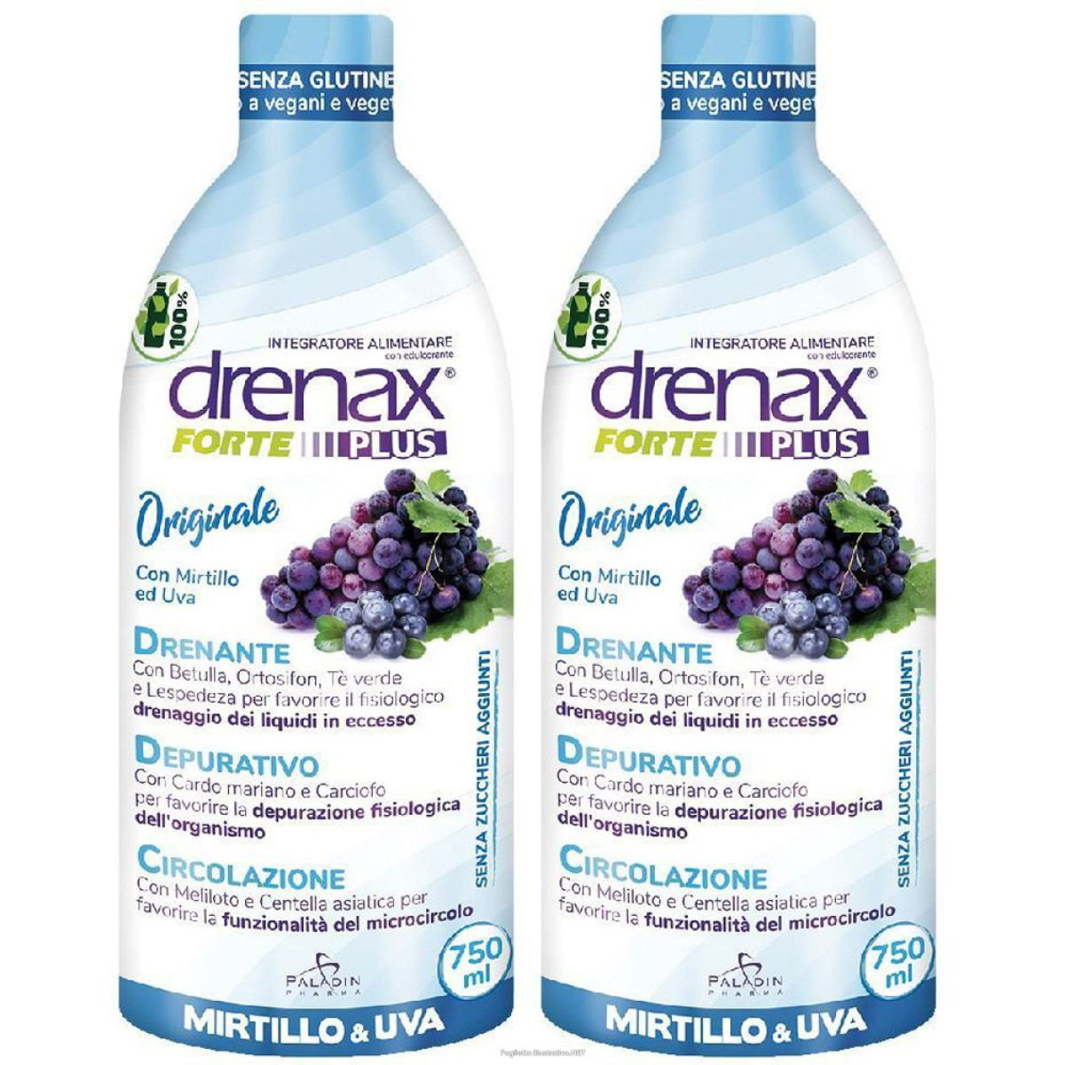 Compra Online drenax® forte plus mirtillo & uva set da 2 2x750 ml soluzione e Trova il miglior prezzo