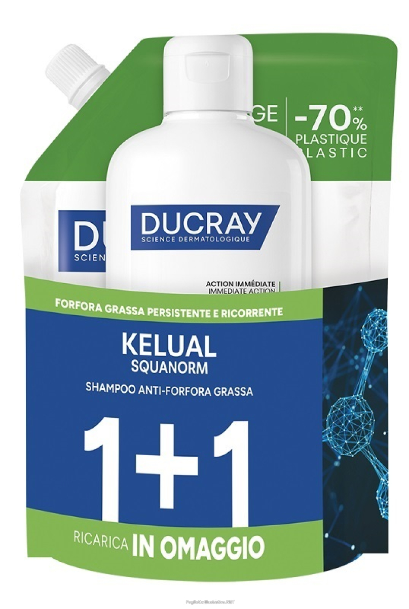 Compra Online ducray - kelual squanorm shampoo anti-forfora grassa + ricarica omaggio confezione 400 ml e Trova il miglior prezzo