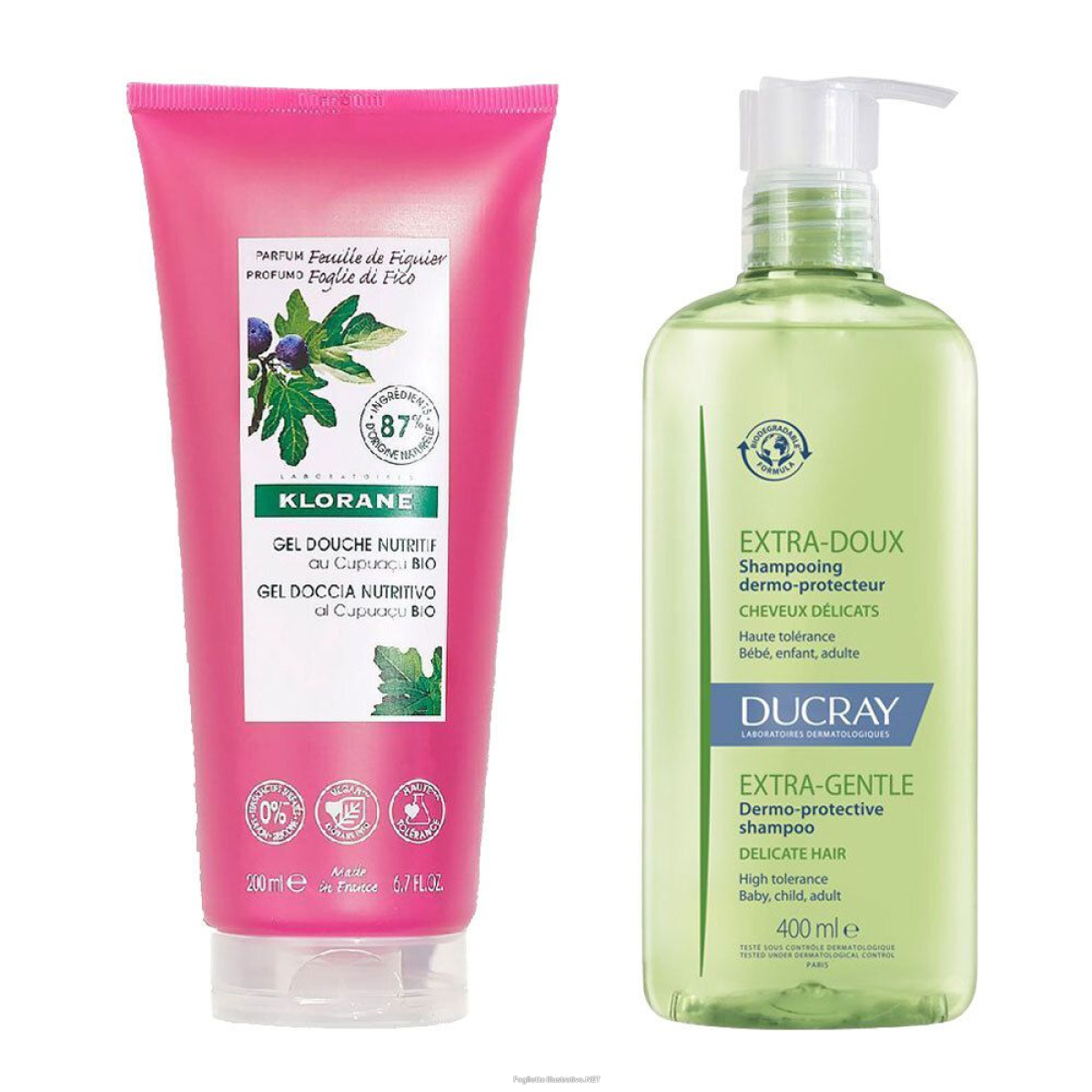 Compra Online ducray shampoo dermo-protettivo extra-delicato + klorane gel doccia nu e Trova il miglior prezzo