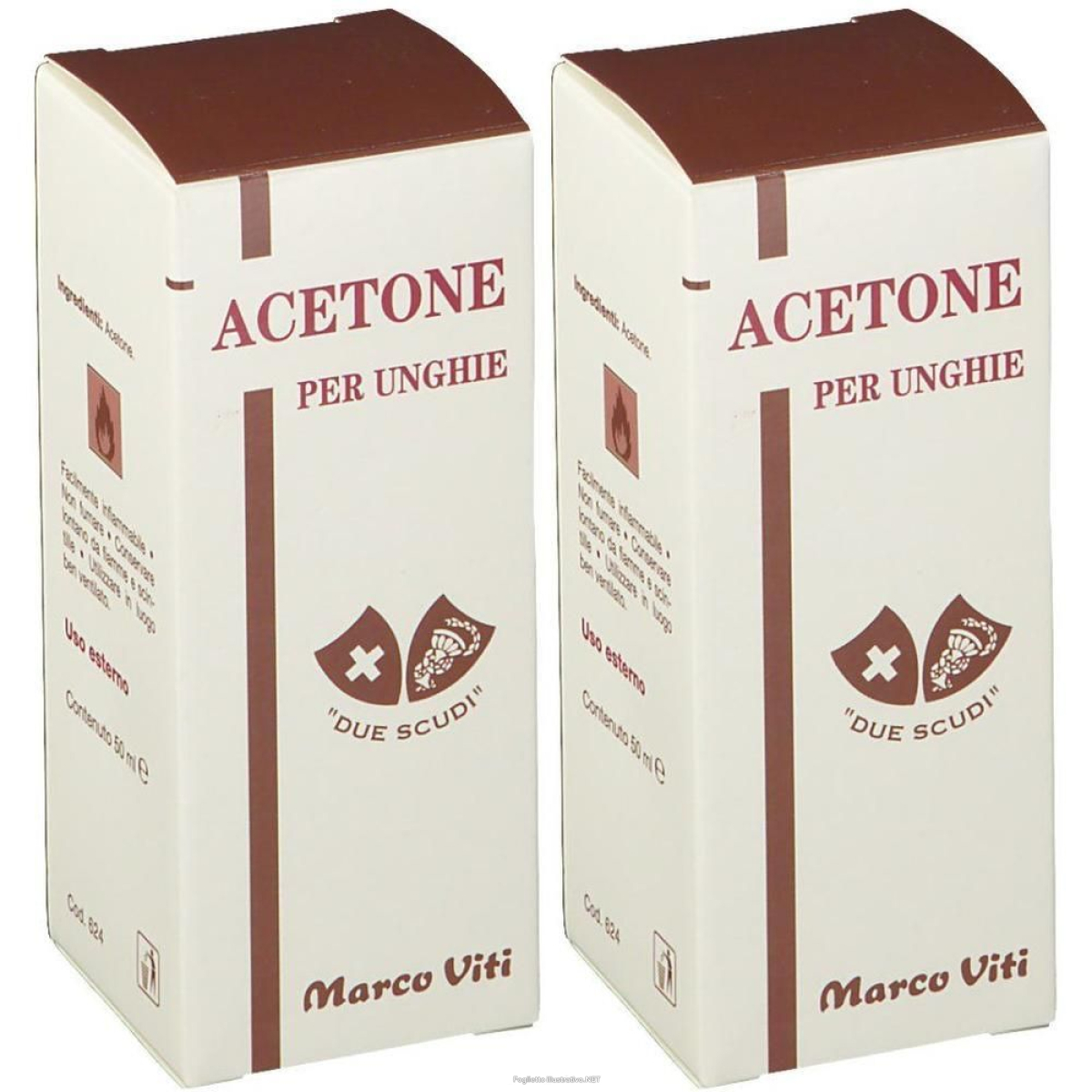 Compra Online due scudi acetone per unghie 2x50 ml soluzione e Trova il miglior prezzo