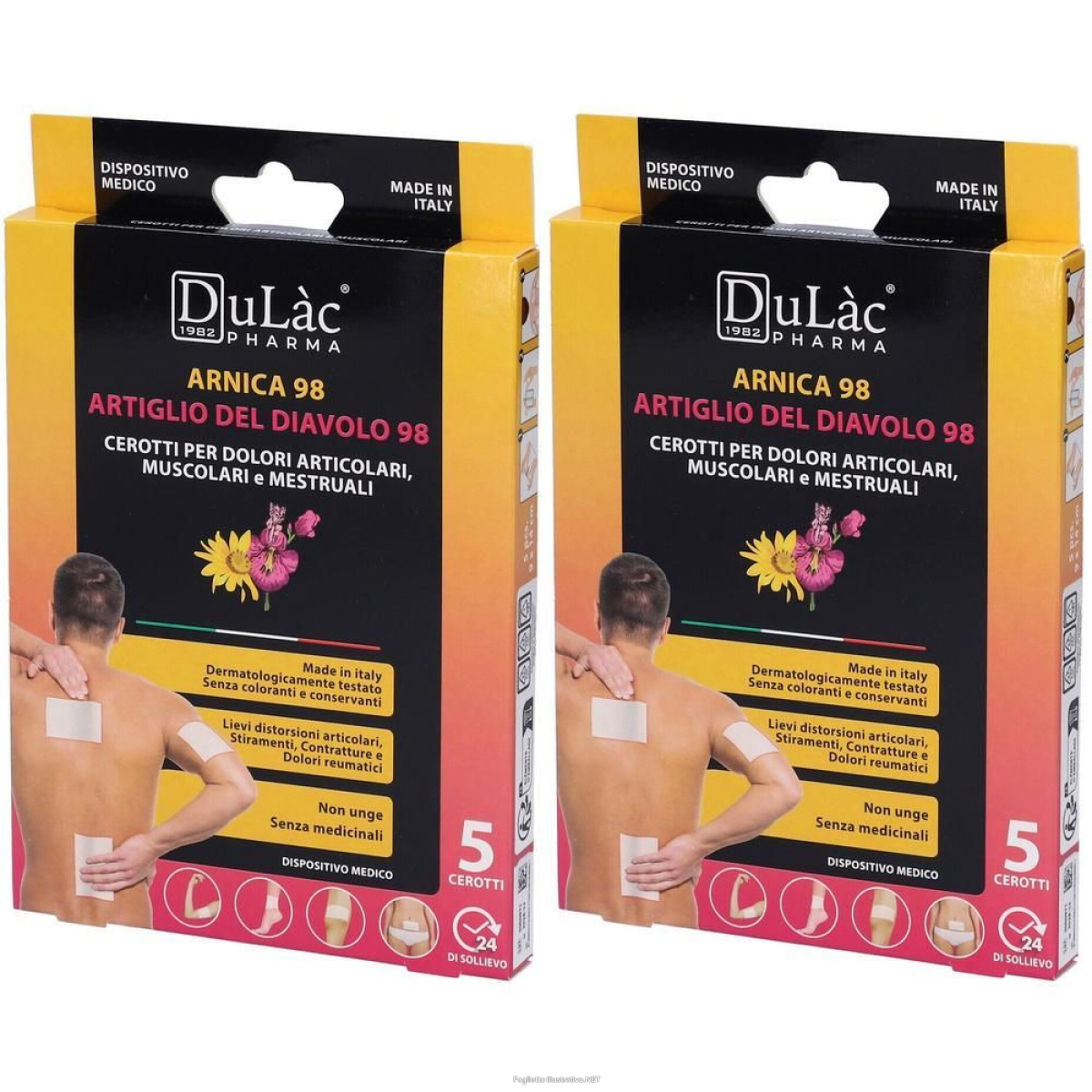 Compra Online dulàc arnica 98 cerotti per dolori muscolari articolari e mestruali 2x e Trova il miglior prezzo