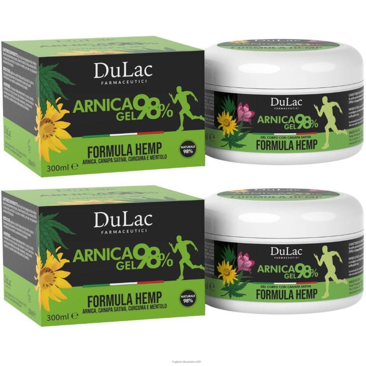 Compra Online dulac arnica gel 98% formula hemp 2x300 ml e Trova il miglior prezzo