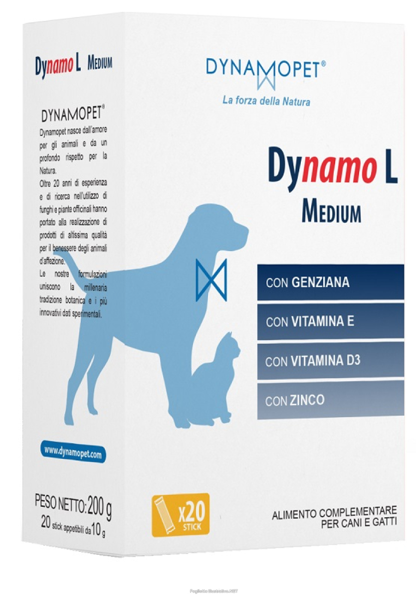 Compra Online dynamo l medium mangime complementare per vitalità ed energia del cane medio 20 stick da 10 grammi e Trova il miglior prezzo