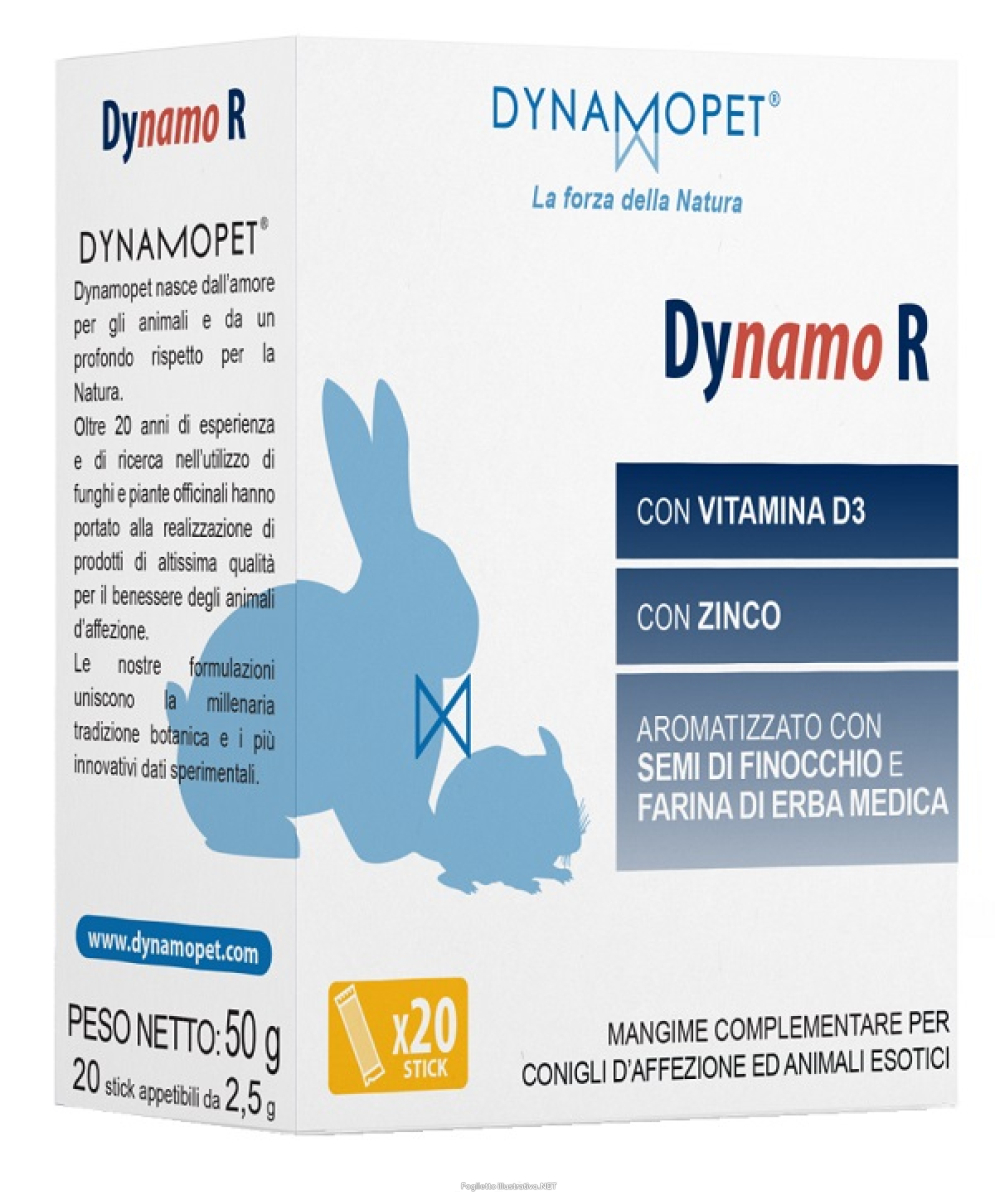 Compra Online dynamo r mangime complementare per le difese naturali di conigli d'affezione e animali esotici 20 stick da 2,5 grammi e Trova il miglior prezzo