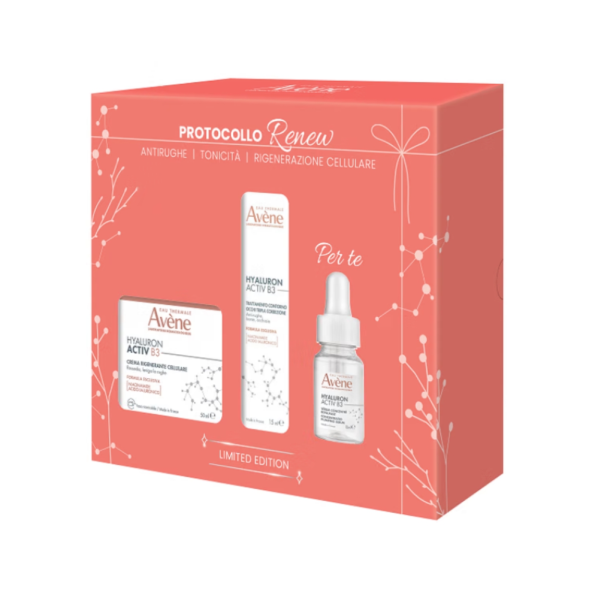 Acquista Online Eau thermale avene hyaluron activ b3 cofanetto natale 2026 renew crema rigenerante cellulare 50ml+trattamento contorno occhi tripla correzione 15ml+concentrated plumping serum 10ml e Cerca l'offerta più bassa