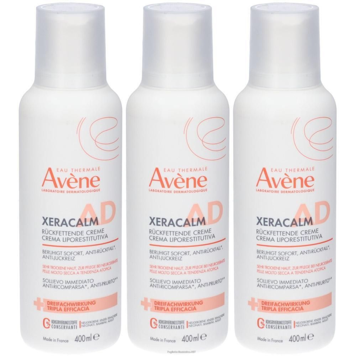 Acquista Online eau thermale avene xeracalm ad crema liporestitutiva 3x400 ml e Cerca l'offerta più bassa