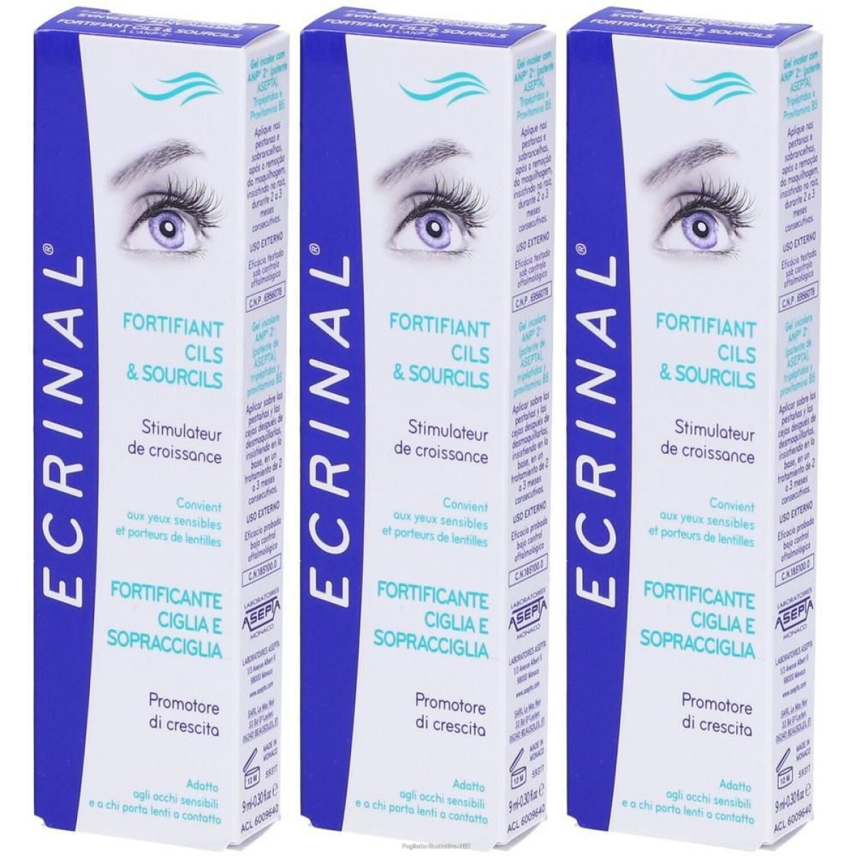 Acquista Online ecrinal gel ciglia rinforzante 3x9 ml e Cerca l'offerta più bassa