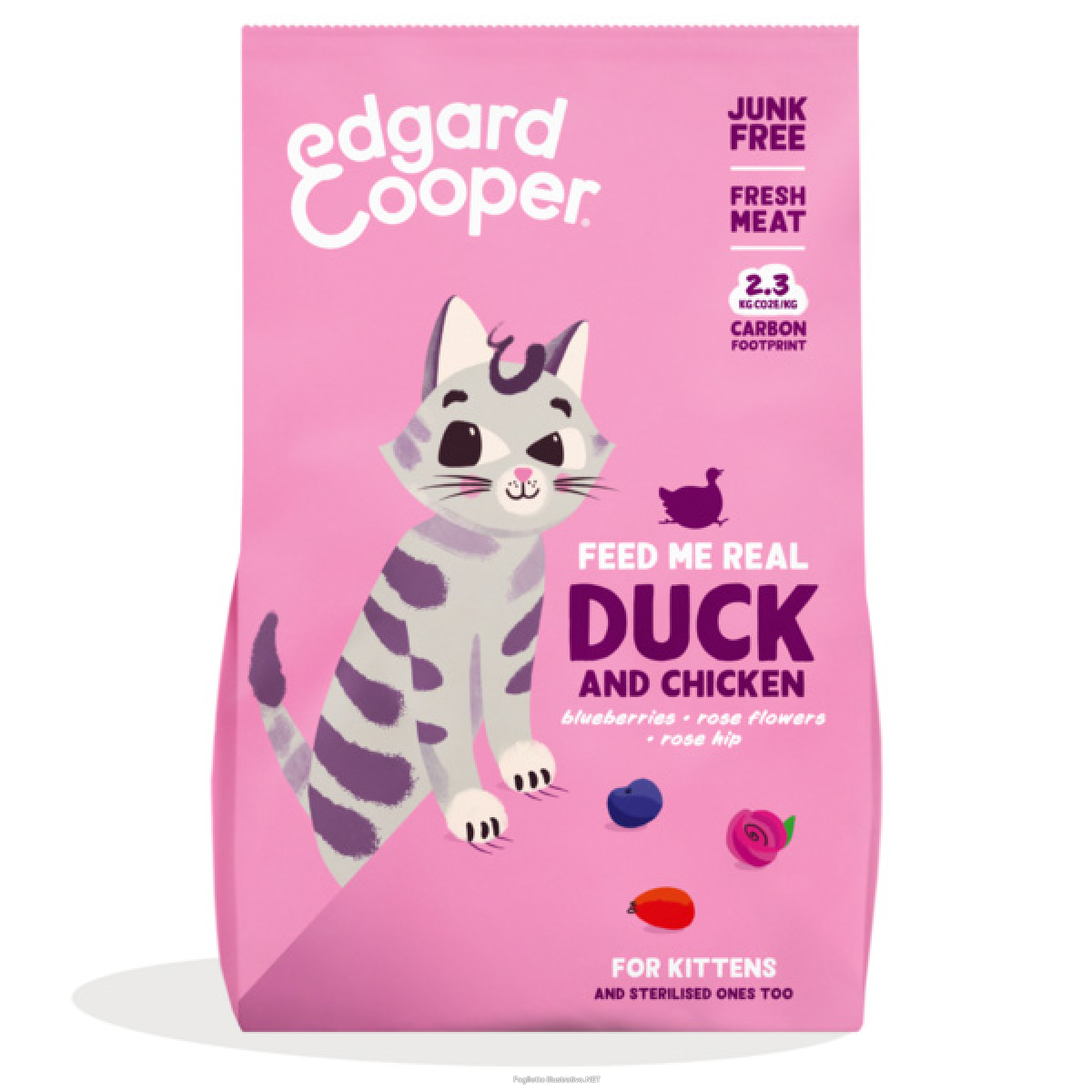 Acquista Online edgard cooper cat feed me real kitten crocchette per gattini gusto anatra e pollo 325 g e Cerca l'offerta più bassa