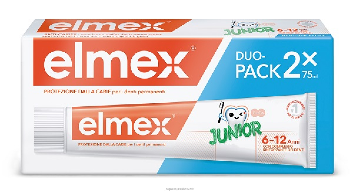 Acquista Online elmex dentifricio  junior per i bambini dai 6 ai 12 anni - bipack 2 tubi da 75 ml e Cerca l'offerta più bassa