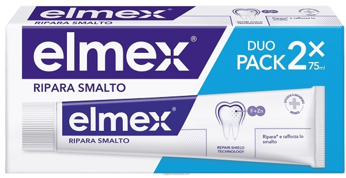 Acquista Online elmex ripara smalto dentifricio rinforzante denti sensibili bipack 2x75ml e Cerca l'offerta più bassa