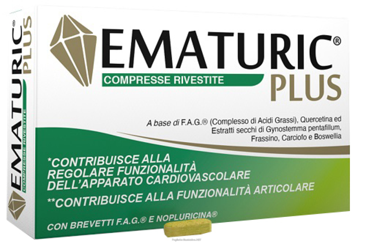 Acquista Online ematuric plus integratore per la funzionalità cardiovascolare e articolare 30 compresse e Cerca l'offerta più bassa
