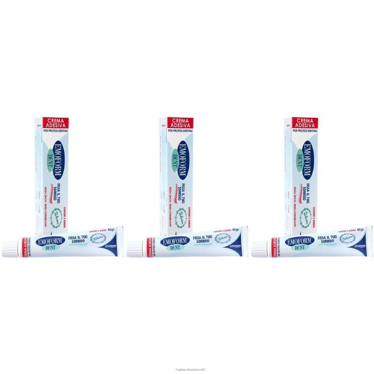Acquista Online emoform® dent crema adesiva dentiere 3x45 g dentifricio e Cerca l'offerta più bassa