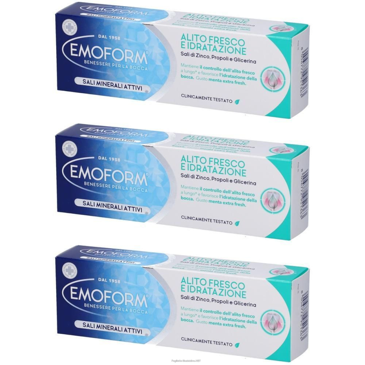 Acquista Online emoform dentifricio alito fresco e idratazione 3x75 ml e Cerca l'offerta più bassa