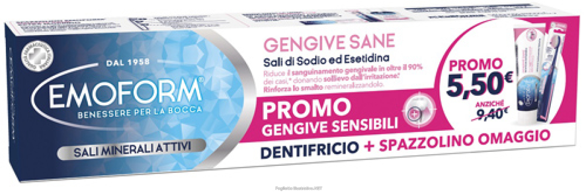Acquista Online emoform gengive sane dentifricio quotidiano con azione antibatterica 100ml + spazzolino omaggio e Cerca l'offerta più bassa