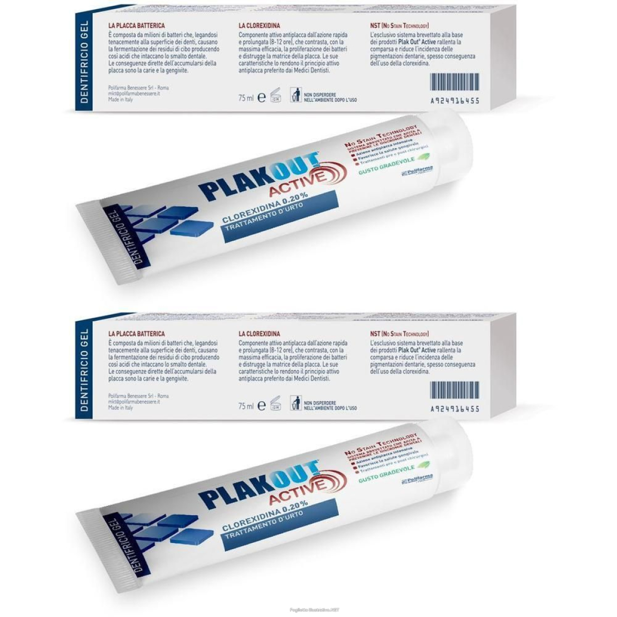 Acquista Online emoform®plak out® active dentifricio 0,20% 2x75 ml gel dentale e Cerca l'offerta più bassa