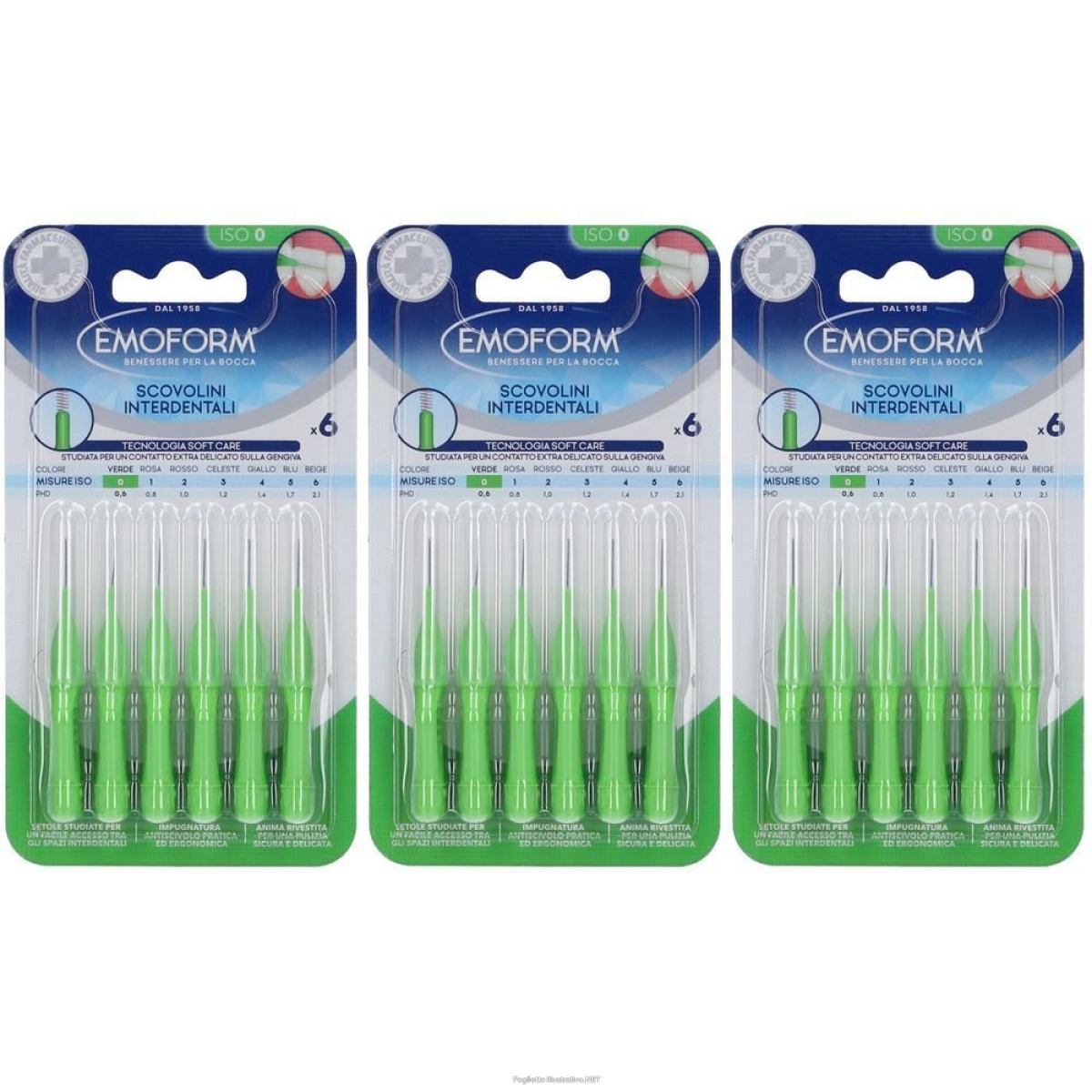 Acquista Online emoform scovolino iso 0 verde 6 pezzi 1 st e Cerca l'offerta più bassa