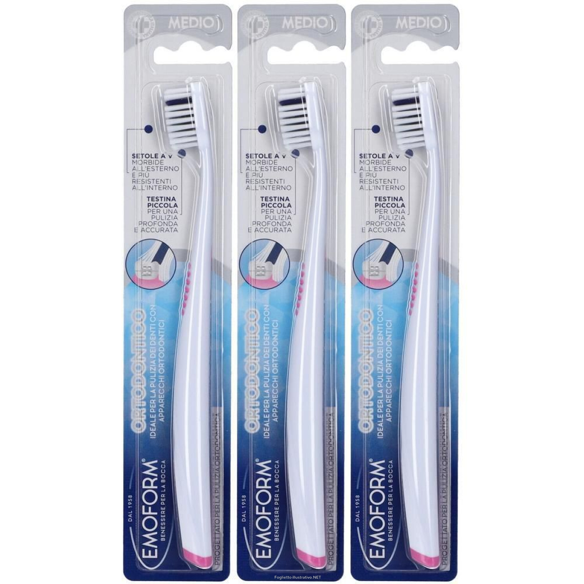 Acquista Online emoform spazzolino ortodontico 3x1 pz da denti e Cerca l'offerta più bassa