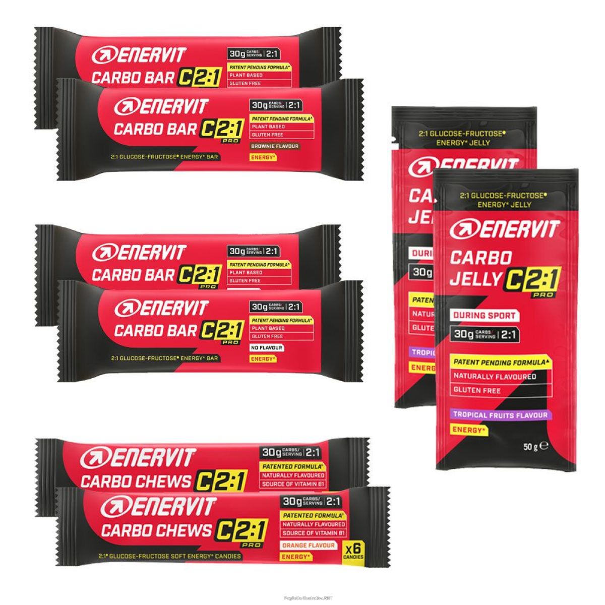 Acquista Online enervit c2:1pro set recupero performance sport 34+50+50+50+65 g e Cerca l'offerta più bassa