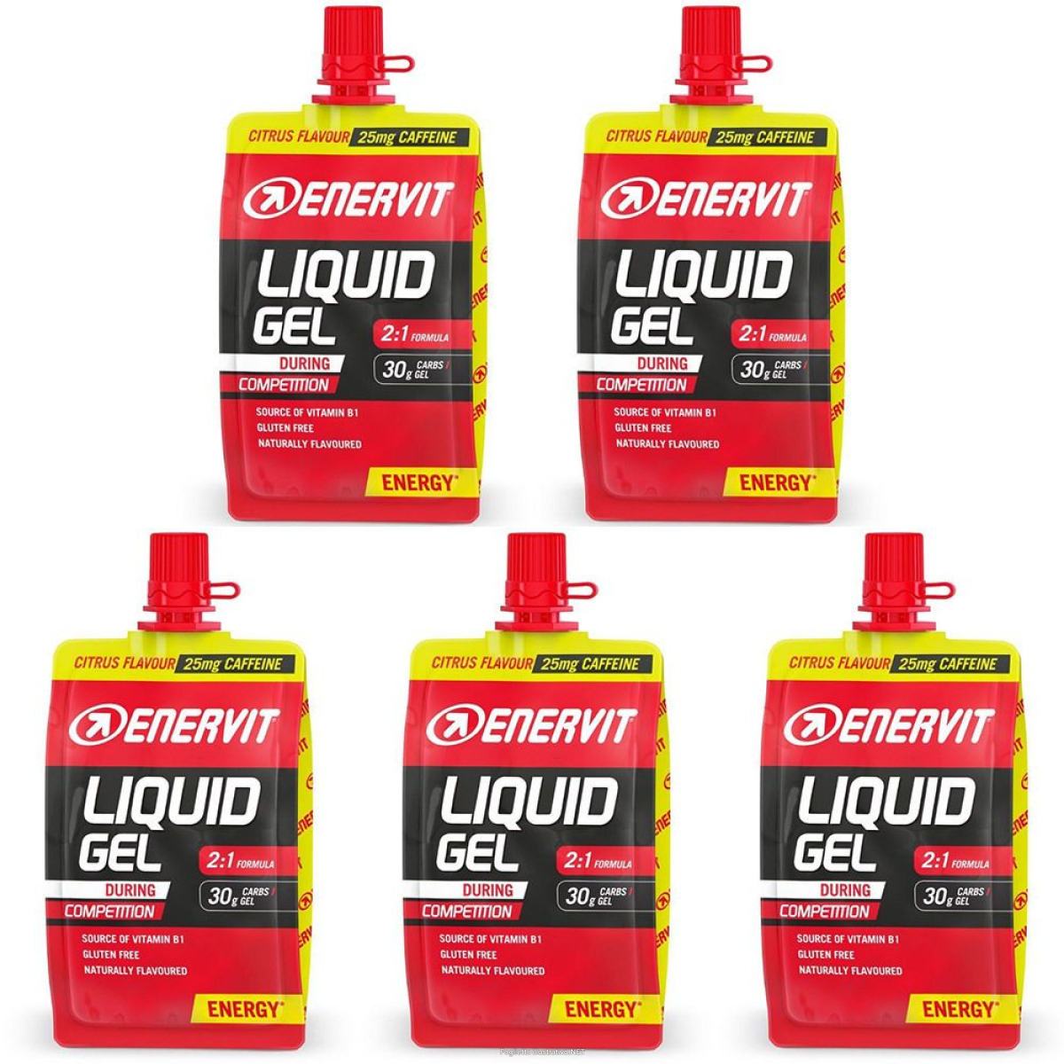 Acquista Online enervit liquid gel con caffeina agrumi set da 5 5x60 ml bustina e Cerca l'offerta più bassa